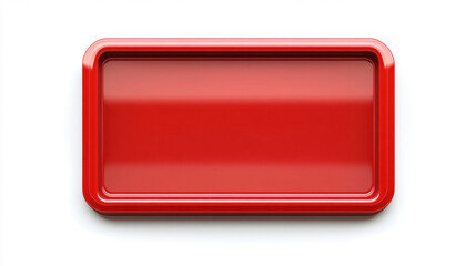a red rectangular theater show sign with frame on white background. 3d illustration.