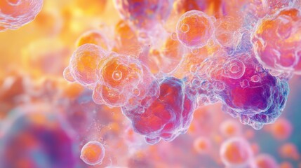 Cellular Structure Showing a Biological Process at a Microscopic Level