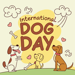 Fototapeta premium A poster for a dog day with a heart that says international dog day