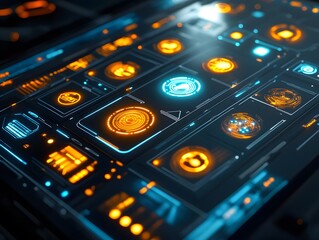 Futuristic Technology Interface Abstract Digital Dashboard Design