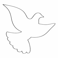 Dove black and white line drawing simple on white background