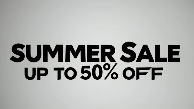 Summer Sale Typography Animation - Clean Text Reveal for Promotional Marketing Videos and Advertisement Campaigns
