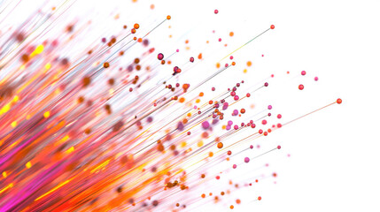 Abstract red tech background. connection of dots and lines. 3d rendering.
