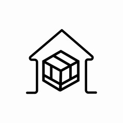 Warehouse storage facility building icon vector sign