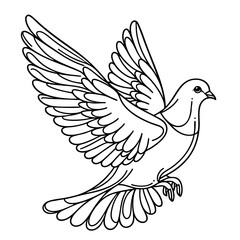 Fototapeta premium Elegant Dove in Flight: A Symbol of Peace and Hope