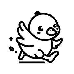 Adorable Duckling Cartoon Illustration