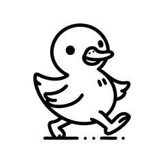 Adorable Cartoon Duckling Walking: Cute Bird Illustration