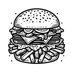 Juicy Cheeseburger with Fries: A Tempting Fast Food Meal