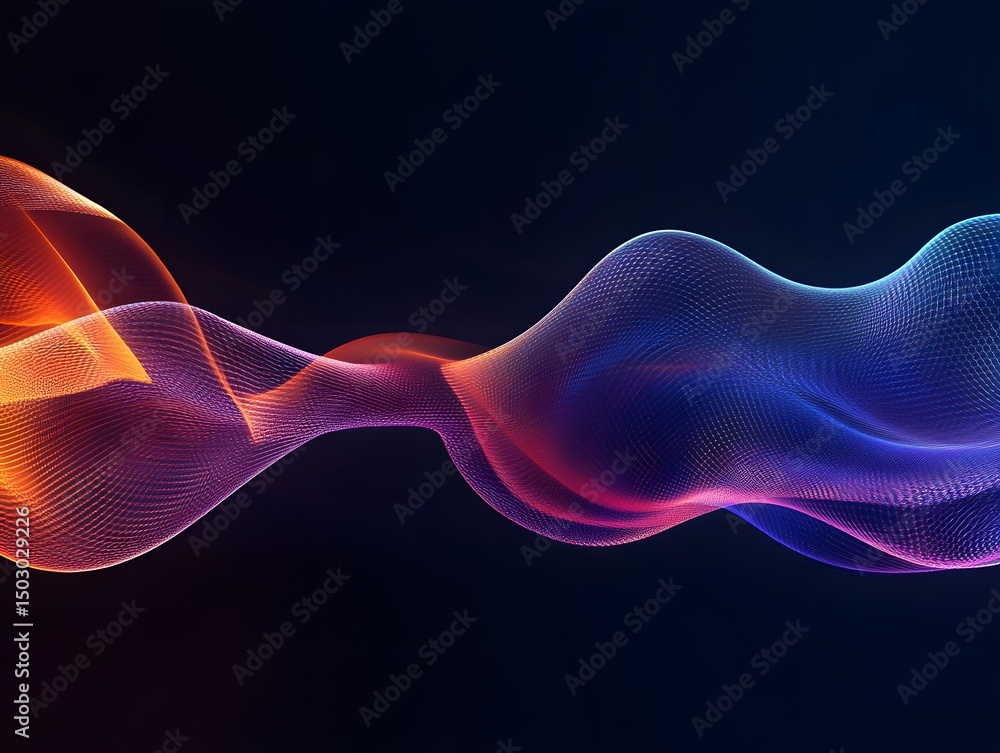 Poster abstract dynamic wave with vibrant color. a flowing design creates a visually stunning and energetic