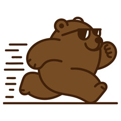Cool Running Bear: A Fun Cartoon Illustration