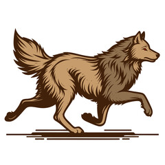 Majestic Running Wolf: Wild Animal Vector Graphic