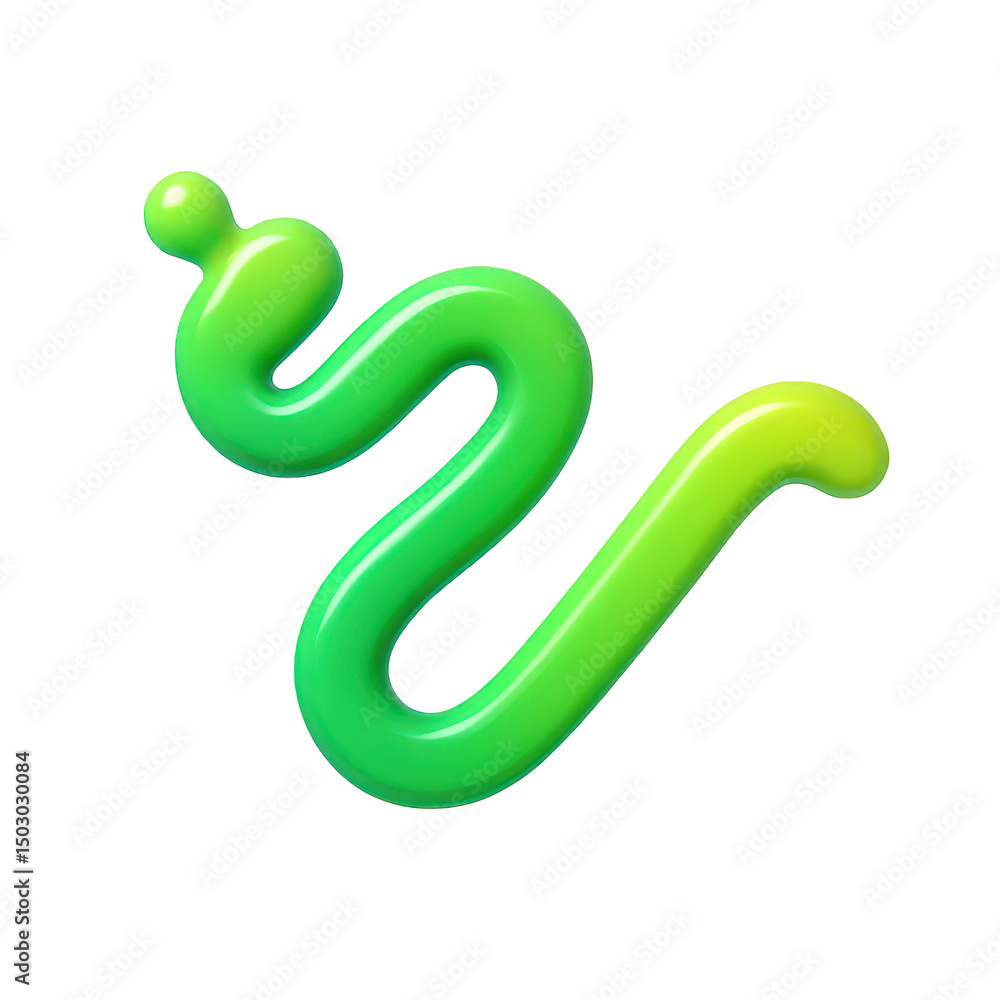 Poster abstract green blob 3d rendered design element