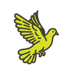 Yellow Dove in Flight: Symbol of Peace and Hope