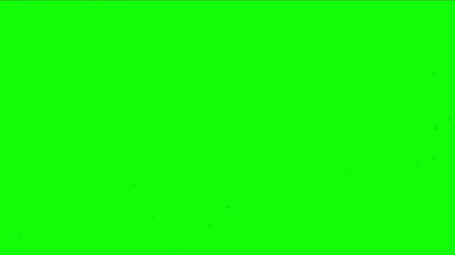 Confetti falling on a green screen, chroma key for video editing.