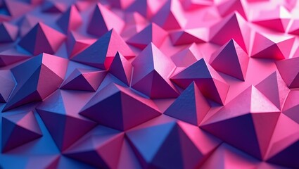 Fototapeta premium Abstract Pink and Purple Geometric Triangular Pattern Background