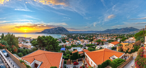 Palermo, Sicily, Italy in the Mondello Area at Dawn