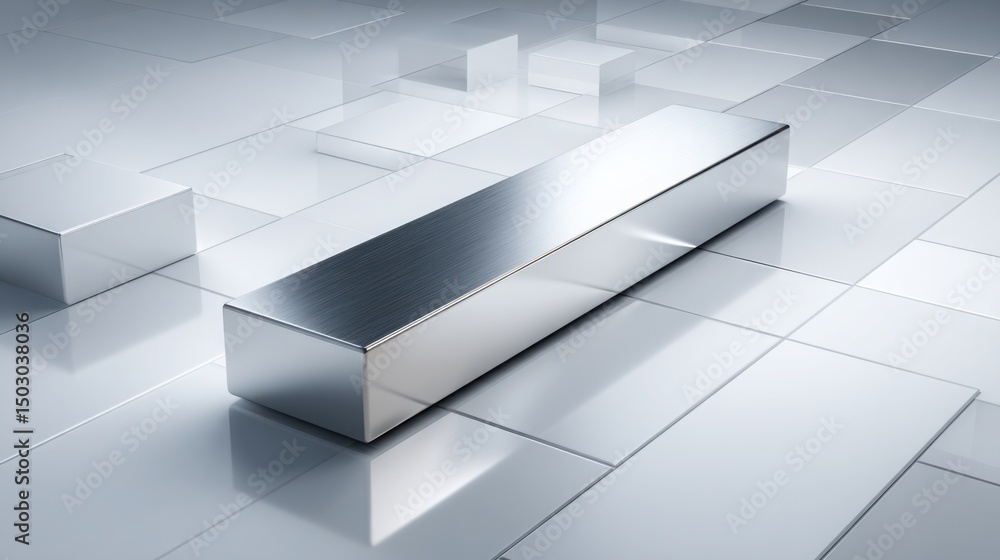 Poster metal box on tiled floor featuring ai-modeled time-extension alignment tool concept for enhanced fin