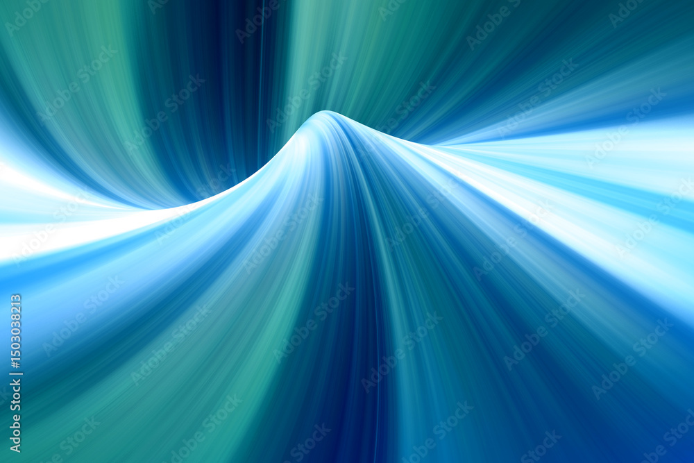Poster modern bright abstract dynamic line wave soft light gradient dark blue green background design for g