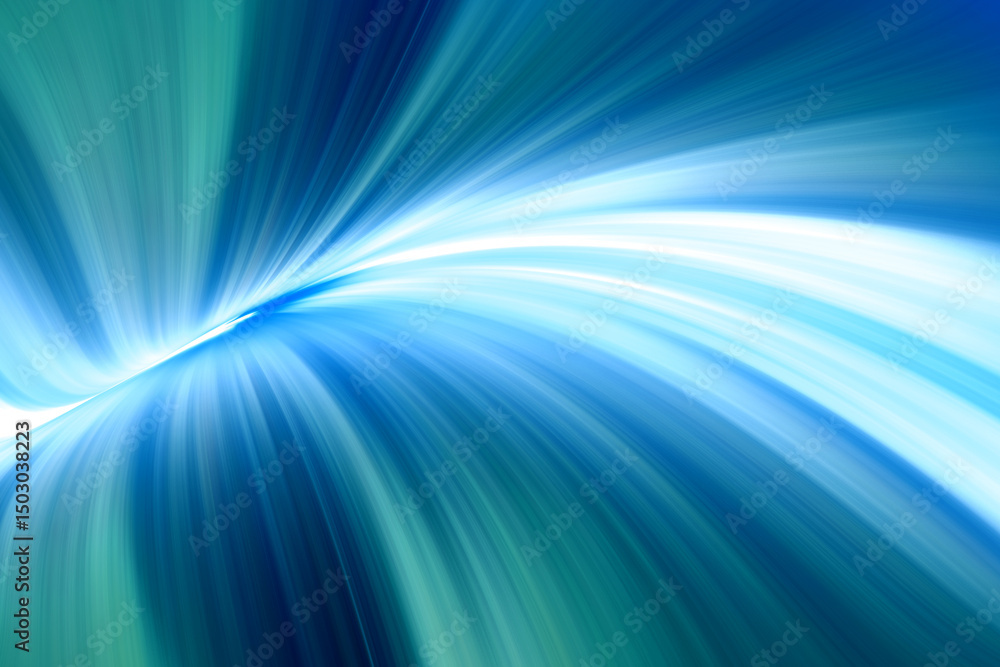Poster modern bright abstract dynamic line wave soft light gradient dark blue green background design for g