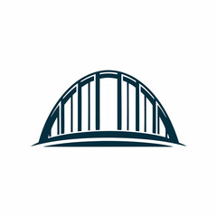 Modern Arched Bridge Vector Logo for Civil Engineering.