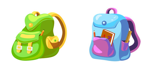 School backpacks set Colorful bags for primary school students