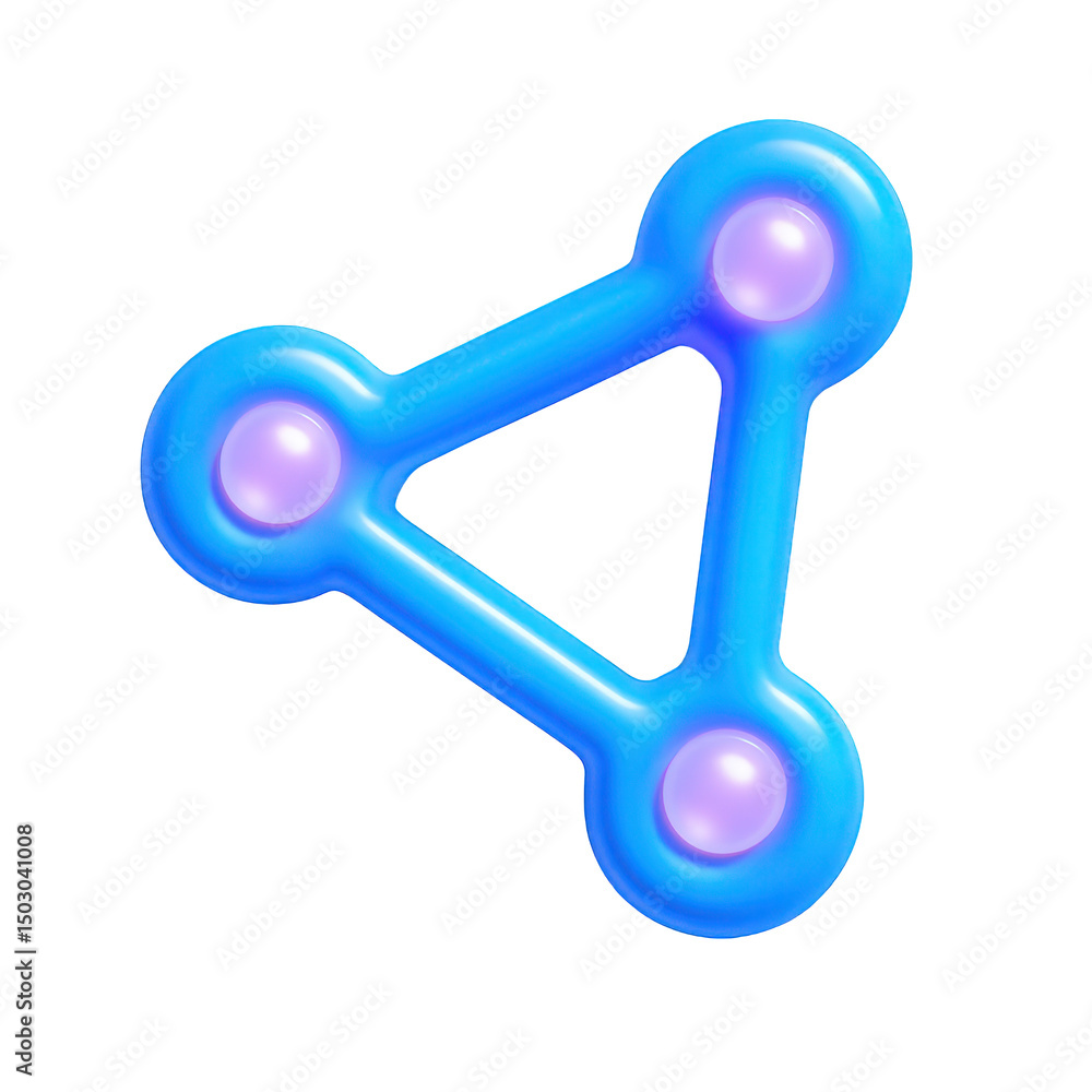 Poster abstract 3d network connection icon