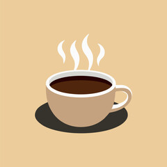Hot cup of coffee with visible steam placed on cozy knit blanket near window light