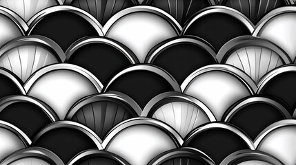 Elegant Monochromatic Scaled Pattern Design