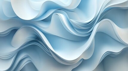 Abstract Blue Paper Wave Layers Background Texture