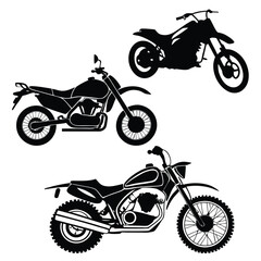 Obraz premium Silhouettes of fast motorcycles and motorbikes vector collection