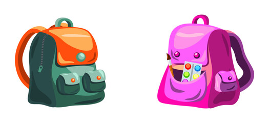 School backpacks set Colorful bags for primary school students