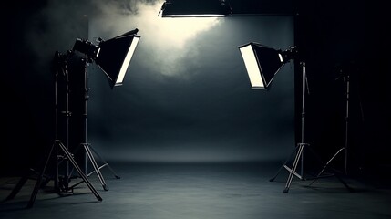 Studio Photography Setup: Dramatic Lighting and Dark Ambiance