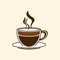 Minimalist scene with hot coffee cup and rising steam on wooden table at sunrise