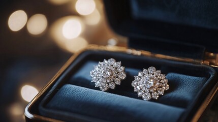 Elegant Diamond Earrings in Luxurious Velvet Box