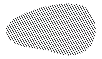 Abstract shape with a diagonal stripe pattern