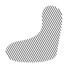 Abstract shape with a diagonal stripe pattern