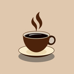 Hot coffee steaming in stylish cup on wooden surface surrounded by relaxed home setting details