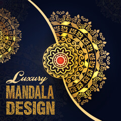 Seamless vector mandala  design template |mandala design in gold color. vector illustration