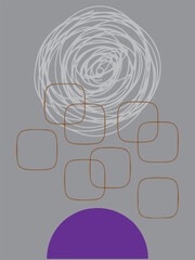 Minimalist Geometric Abstract Composition in Clean Vector Style