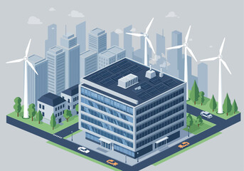 Isometric cityscape illustration