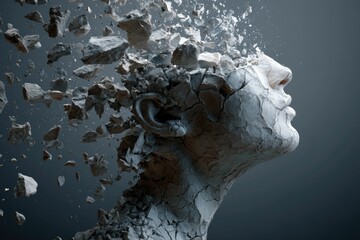 A metaphorical image of breaking free from negative thoughts