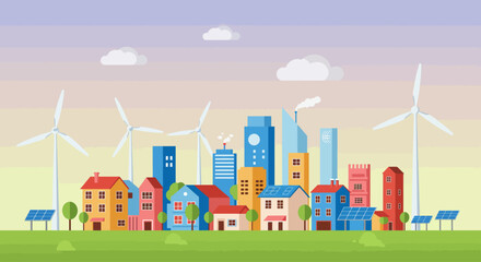 Colorful cityscape illustration