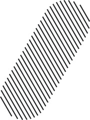 Geometric shape with a diagonal stripe pattern