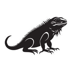 Fototapeta premium Lizard silhouette clipart on a white background