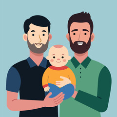Father dressed as a superhero for Halloween vector illustration