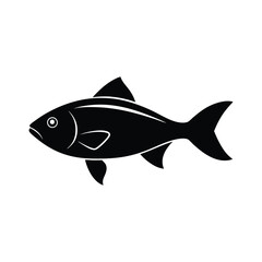 Fish in Ocean Vector Silhouette