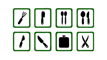 Dark green grid of empty squares with dots