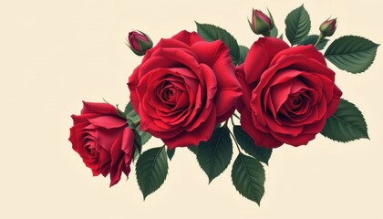 Beautiful red roses bouquet floral arrangement nature bright background close-up view floral aesthetics