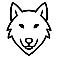 wolf face icon on white background vector
Vector line icon animals