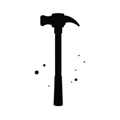 Hammer and Nail Vector Silhouette